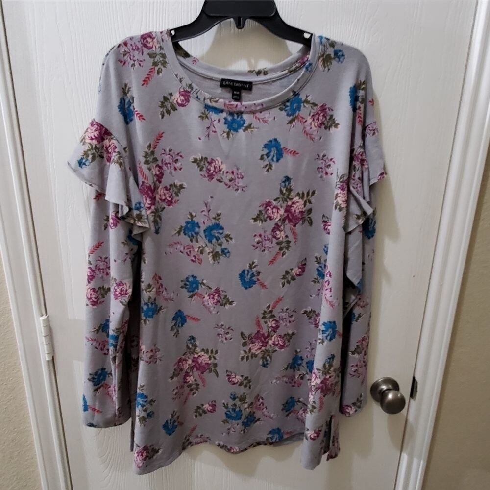 Lane Bryant floral ruffle‎ sleeve tunic size 18/20